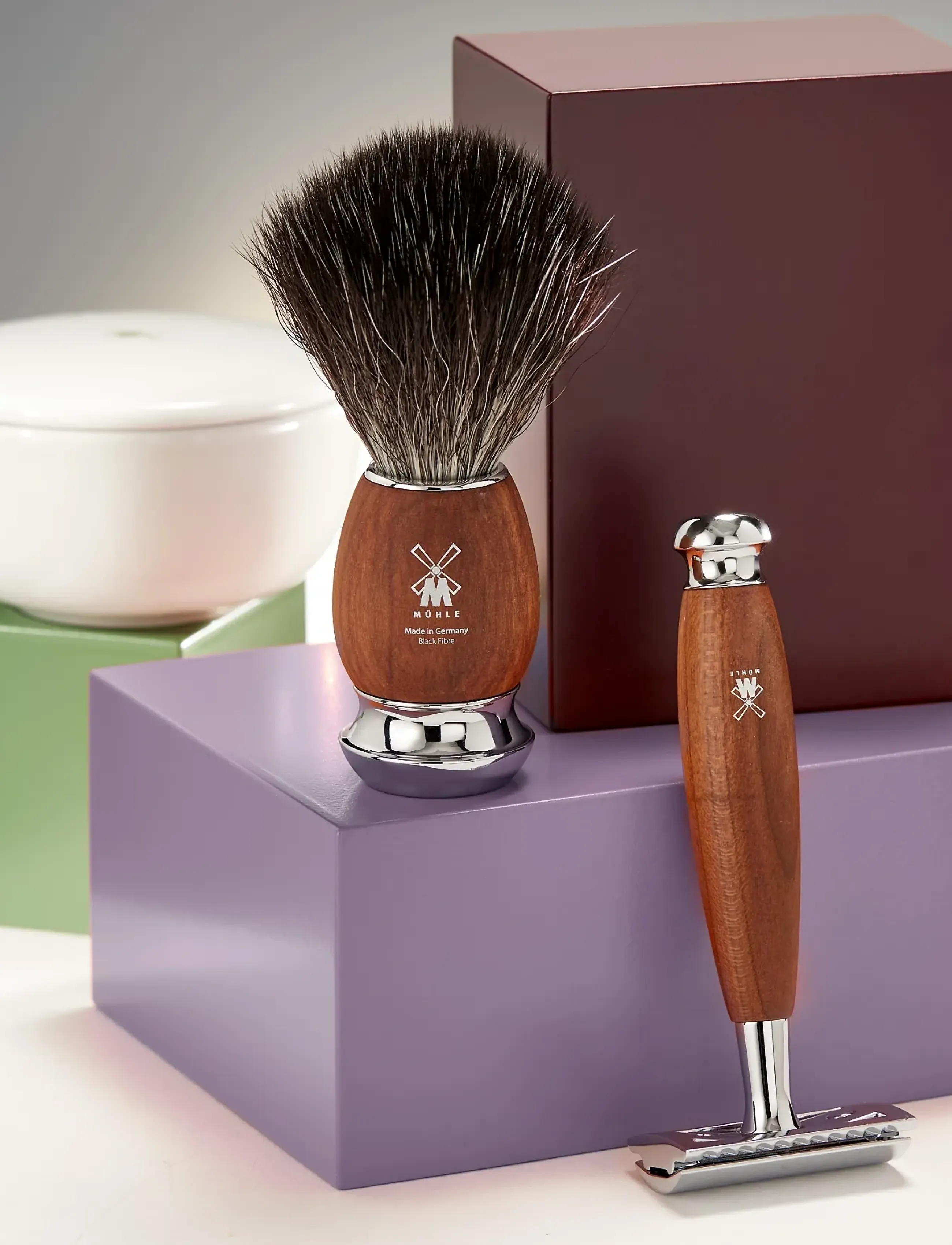 Mühle Shaving Vivo Set Razor Fusion, Shaving Brush, Bowl, Pure Badger, One Size, Brown, All Sæt > Giftsets, Herre