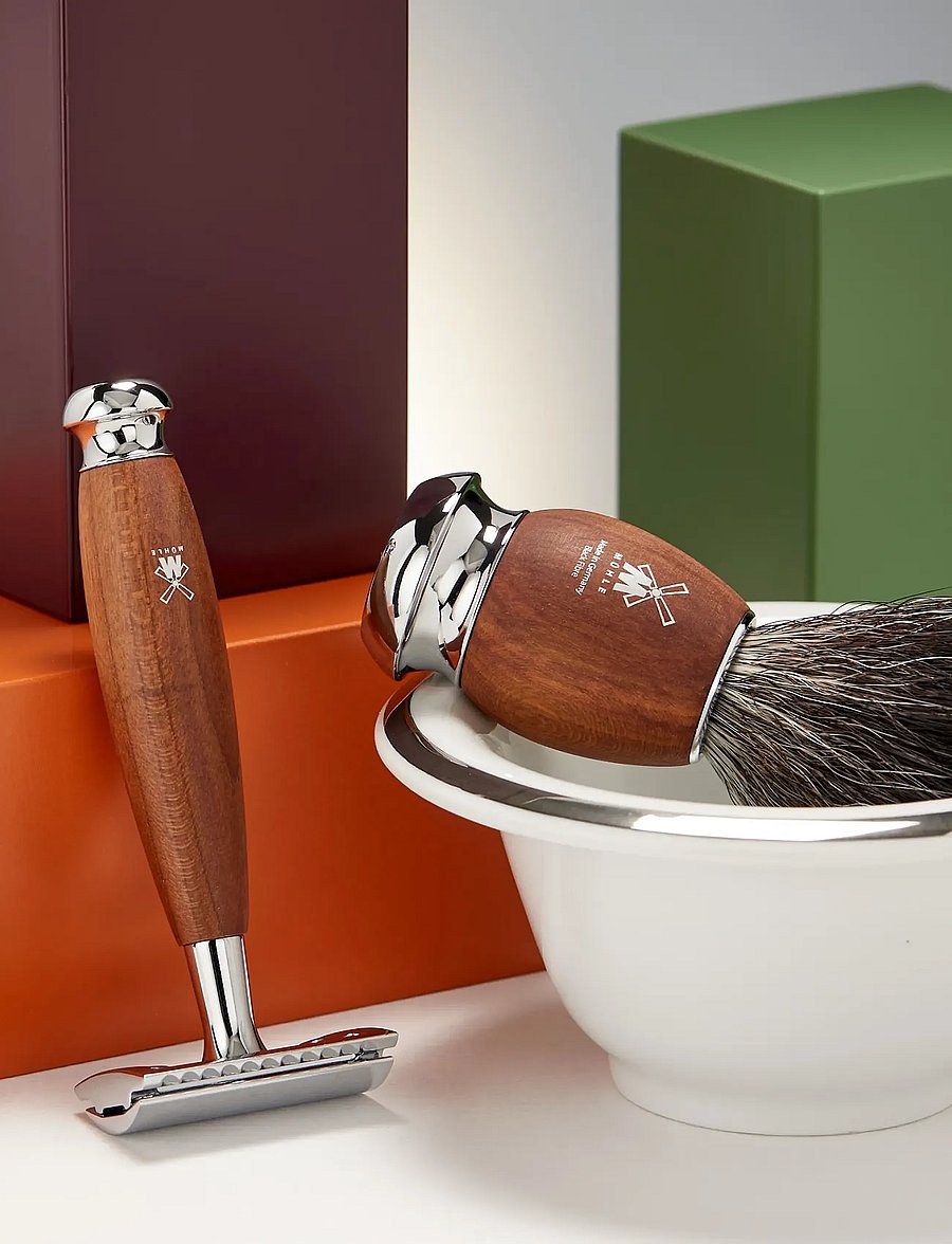 Mühle Shaving - VIVO Set Safety Razor, Shaving Brush, Bowl, Pure Badger - til ham - multi-colored - 4