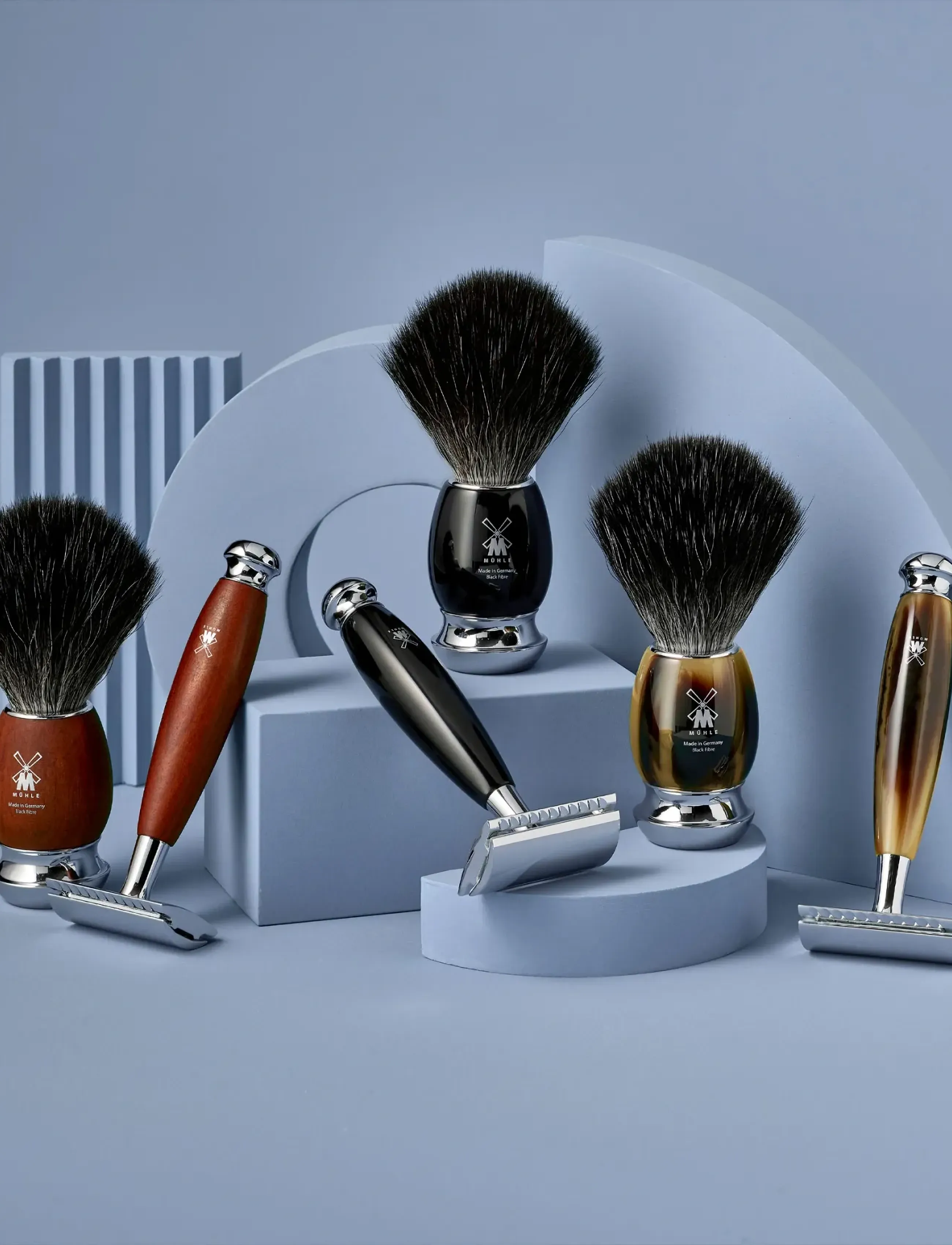 Mühle Shaving - VIVO Set Safety Razor, Shaving Brush, Bowl, Pure Badger - til ham - multi-colored - 5