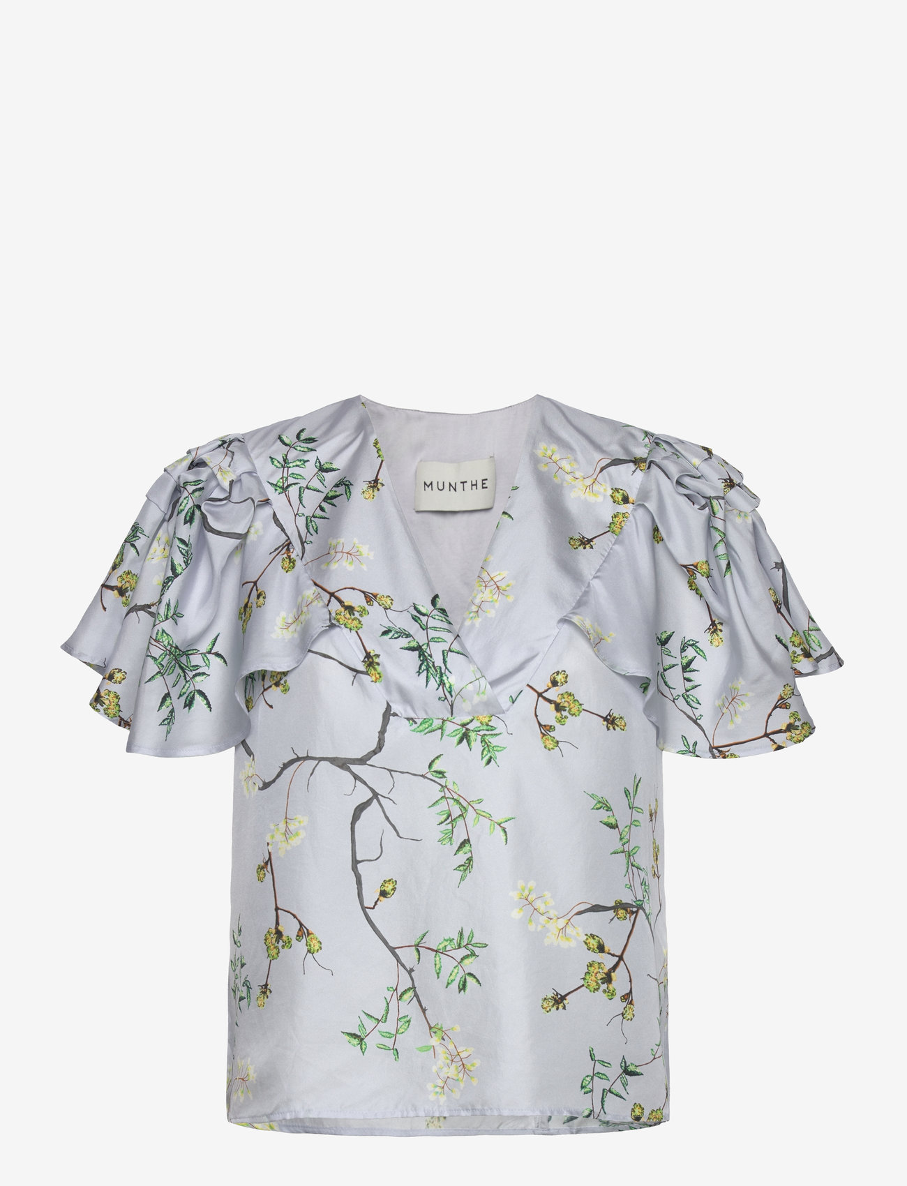 Munthe - OPI - kurzämlige blusen - dusty green - 0