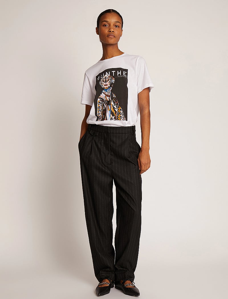 Munthe - EDIE - sirge säärega püksid - black - 0