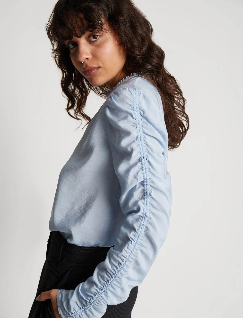Munthe - SEIMA - langærmede bluser - light blue - 4