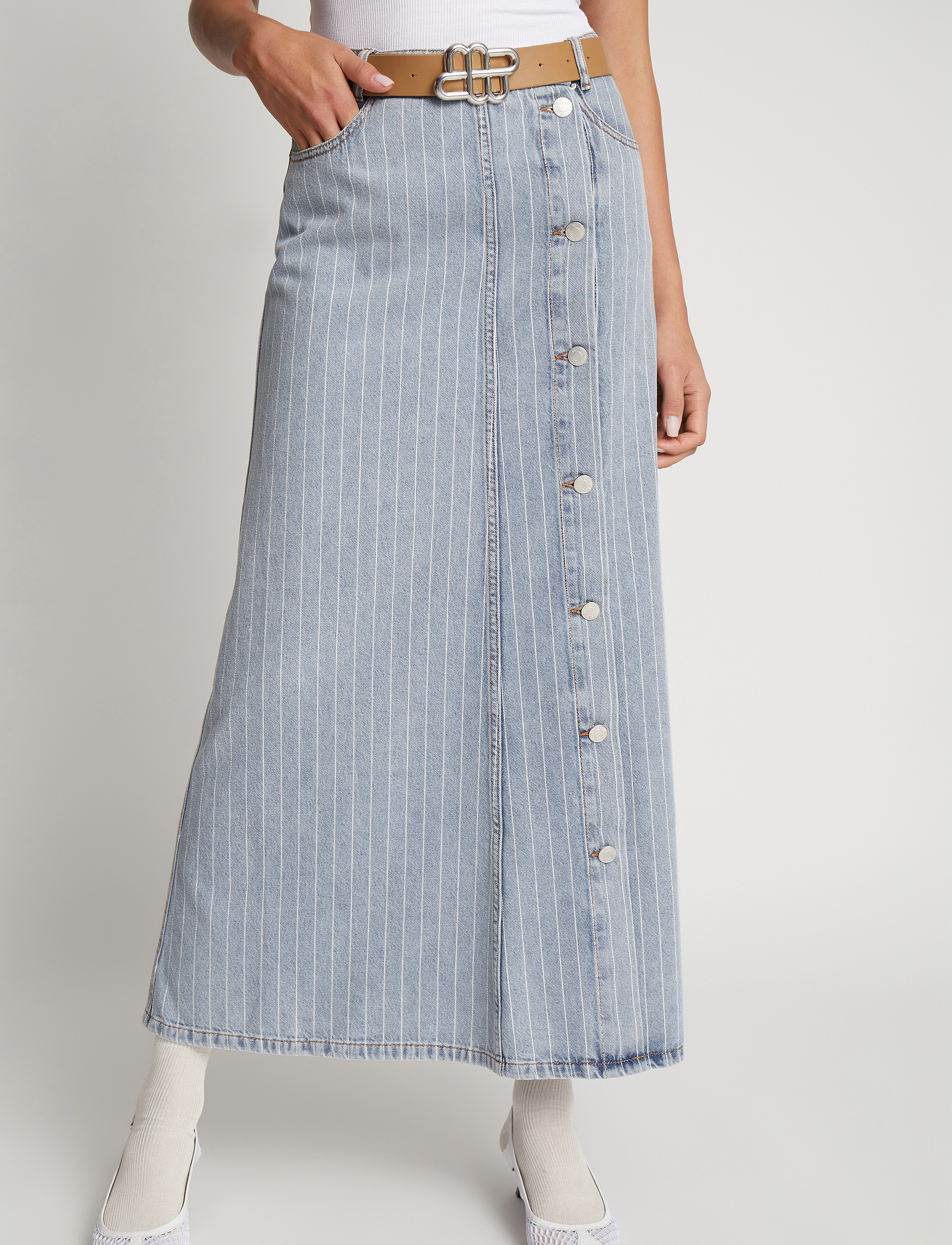 Munthe - SAIMA - džinsiniai sijonai - light blue - 4