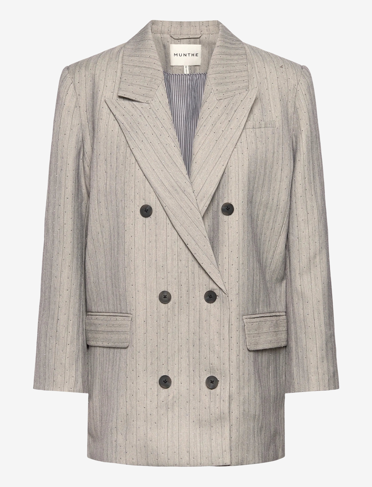 Munthe - SAIMAI - double breasted blazers - grey - 0