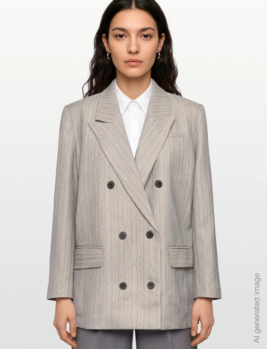 Munthe - SAIMAI - zweireihige blazer - grey - 3