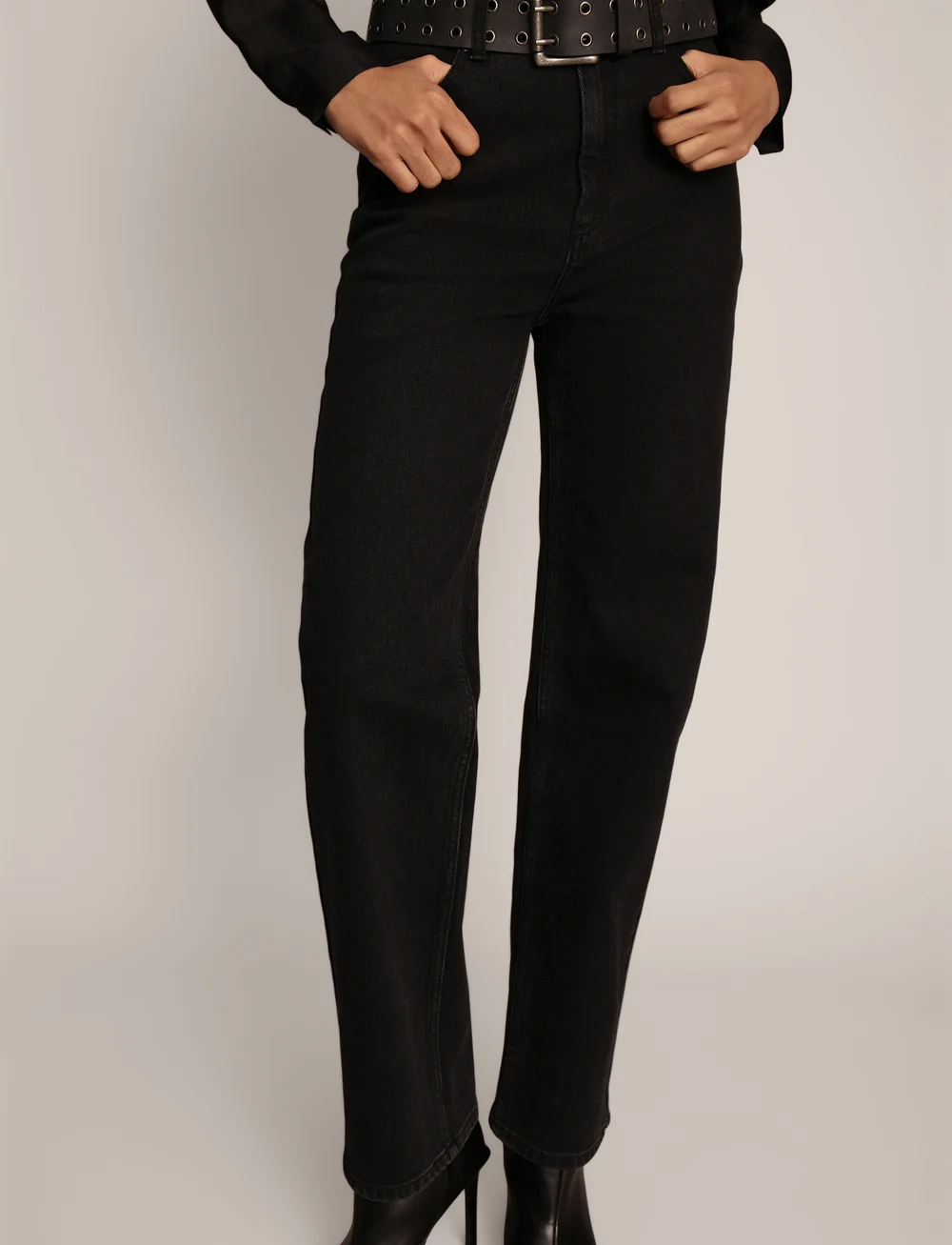 Munthe - CULINARI - straight jeans - black - 5