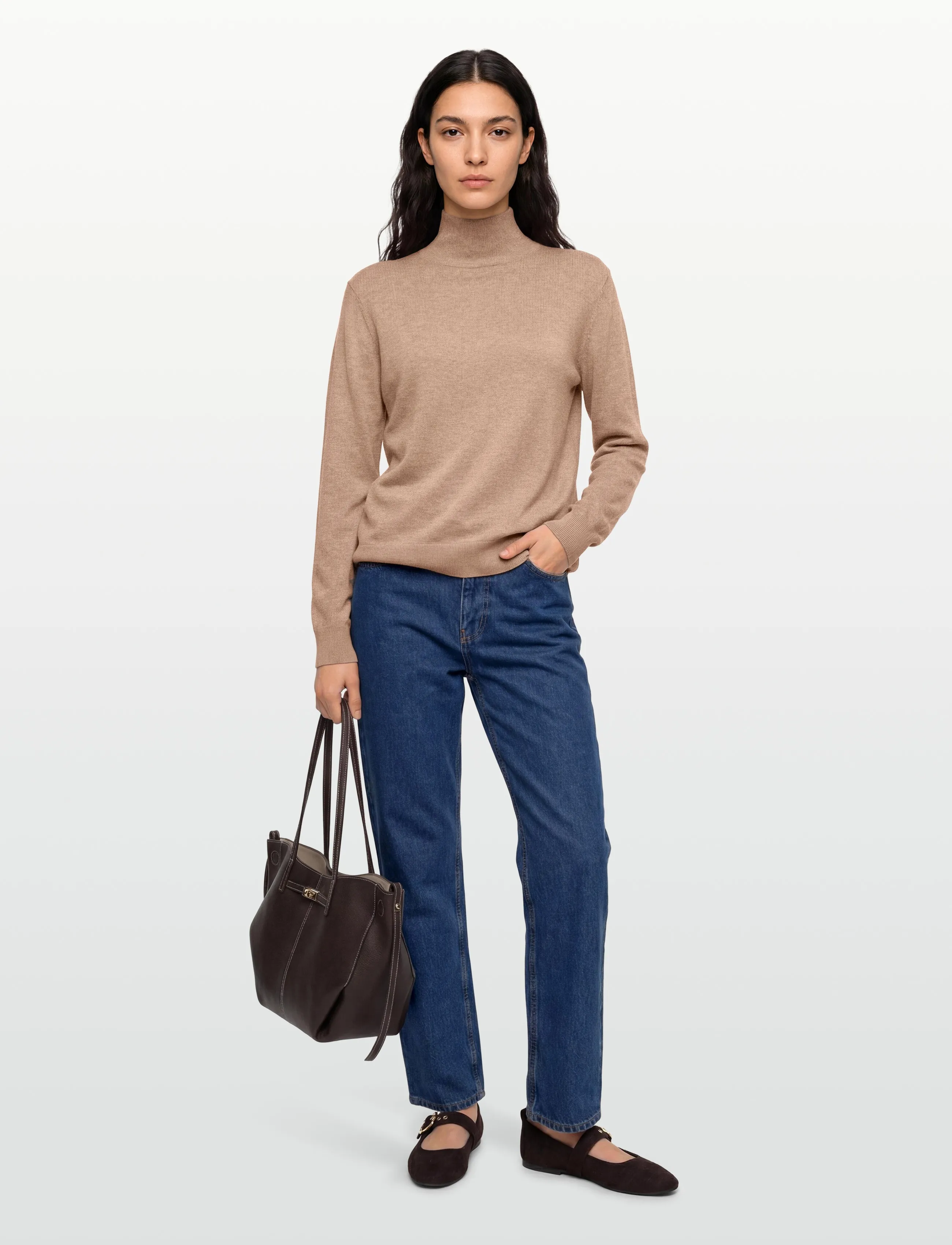Munthe Goldilock, 32, Beige, Strik > Rullekrave, Dame
