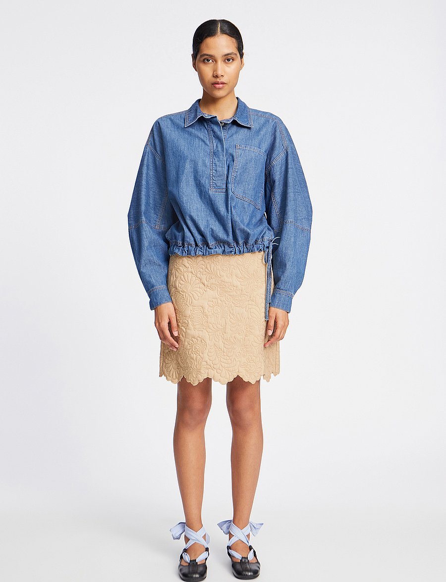 Munthe - FIHR - jeanshemden - indigo - 0