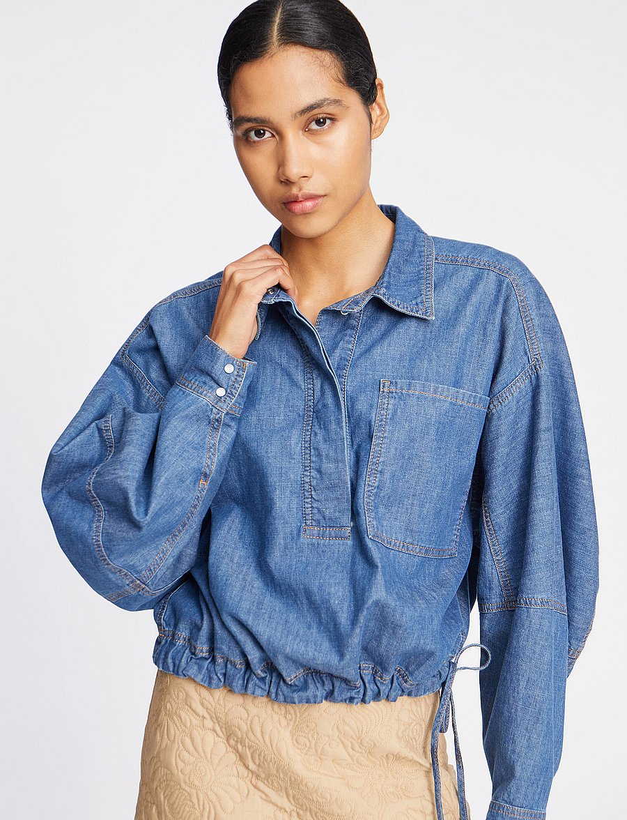 Munthe - FIHR - jeanshemden - indigo - 4
