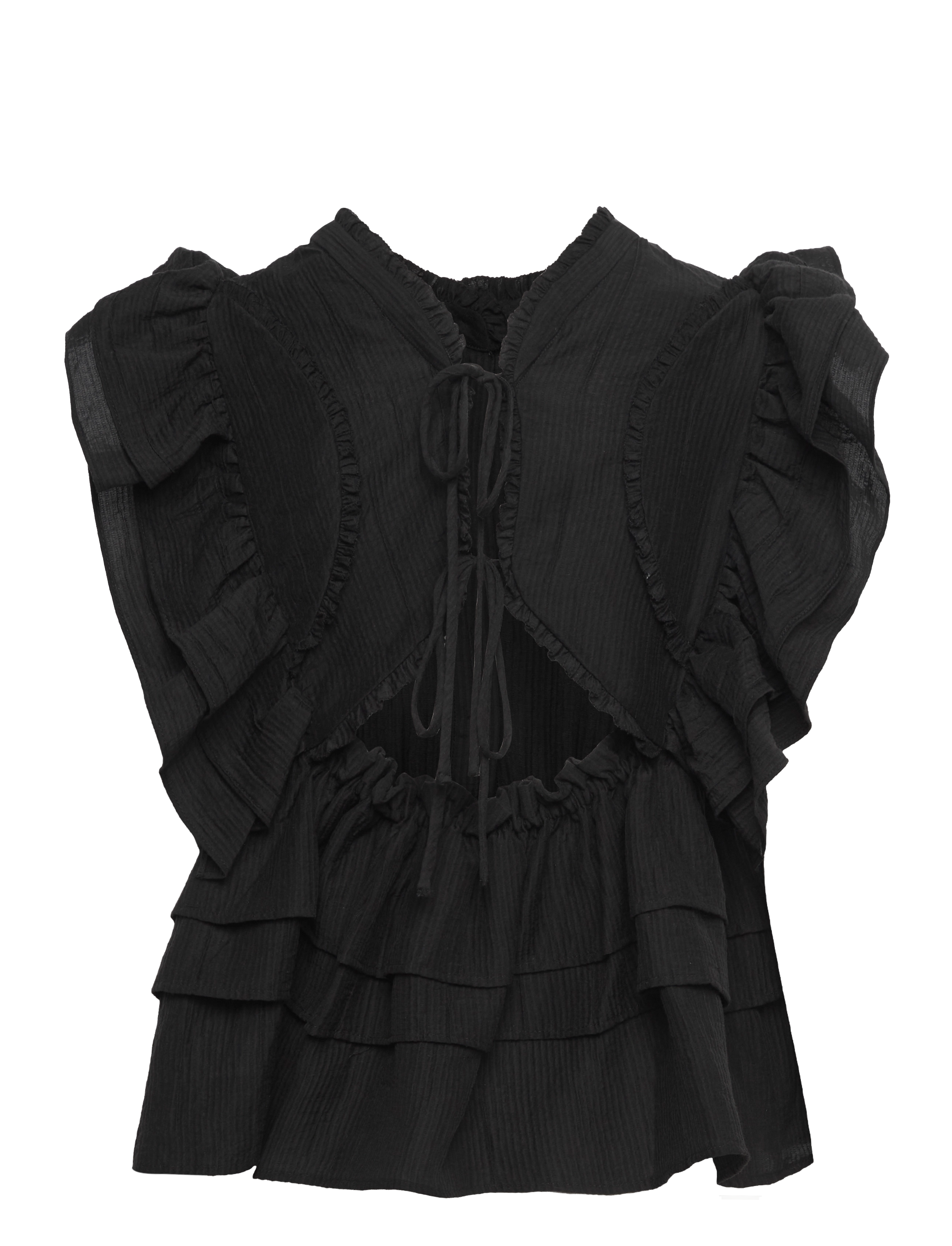 Munthe - FULTON - blūzes bez piedurknēm - black - 2