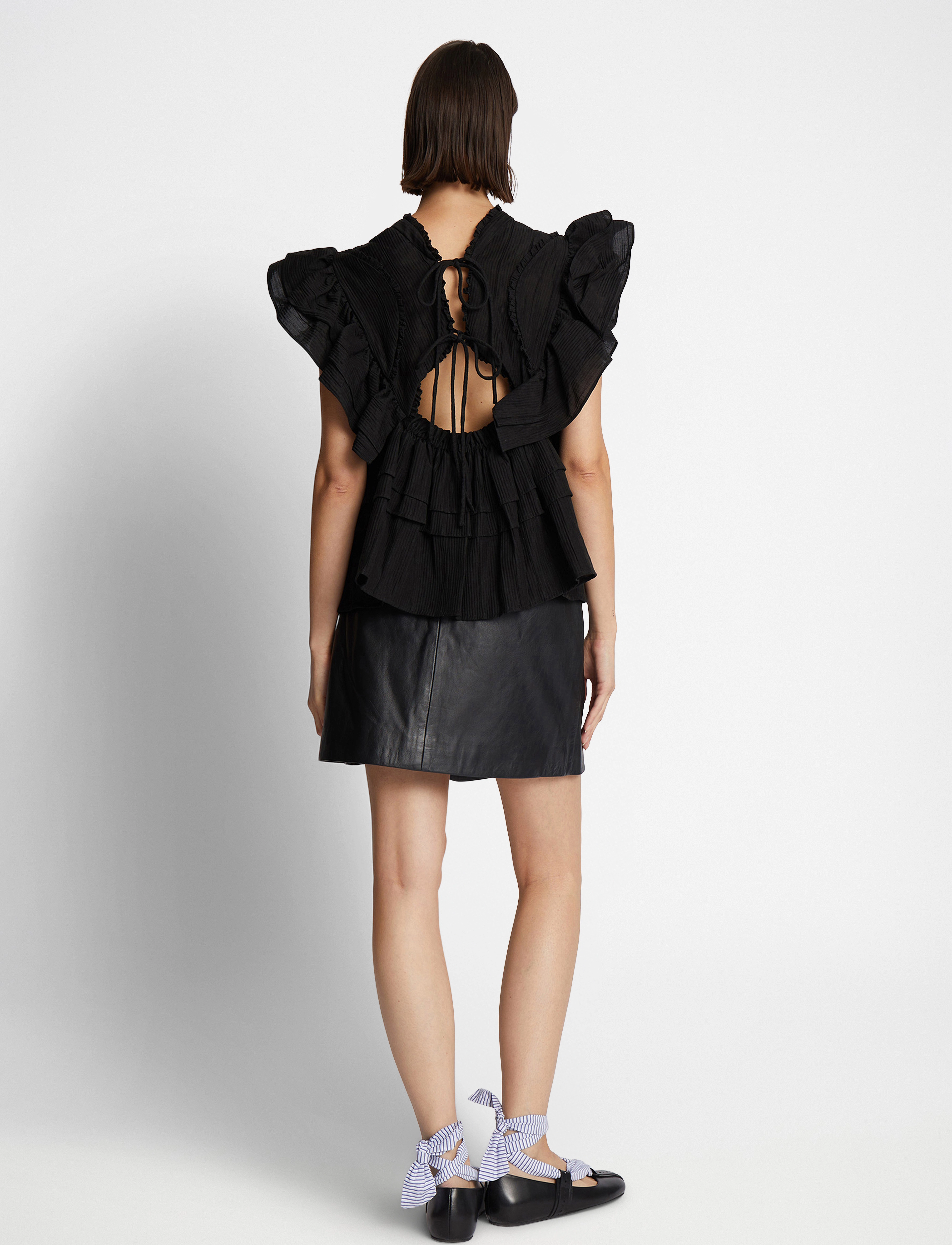 Munthe - FULTON - blūzes bez piedurknēm - black - 3
