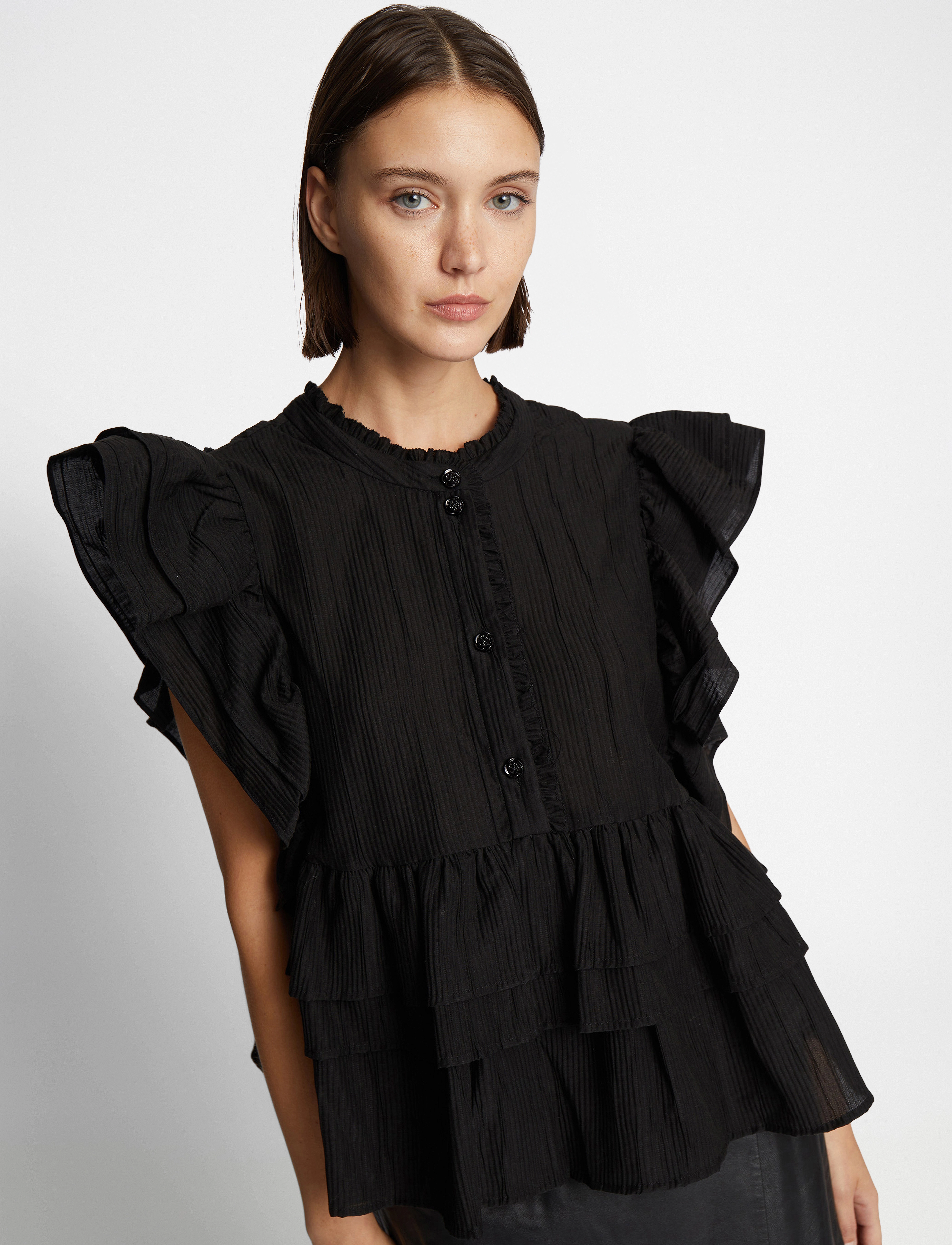 Munthe - FULTON - blūzes bez piedurknēm - black - 4