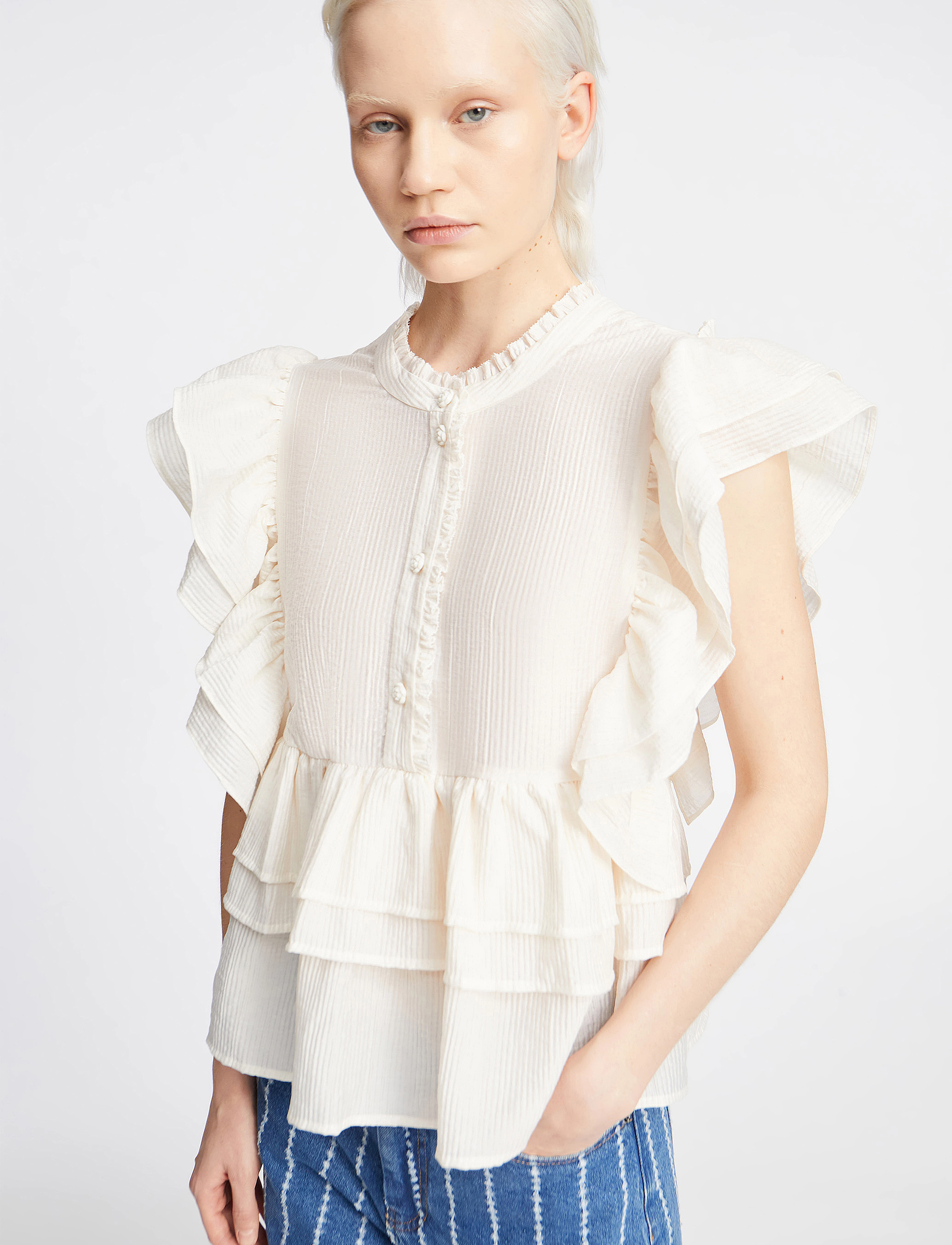 Munthe - FULTON - Ärmellose blusen - ivory - 5