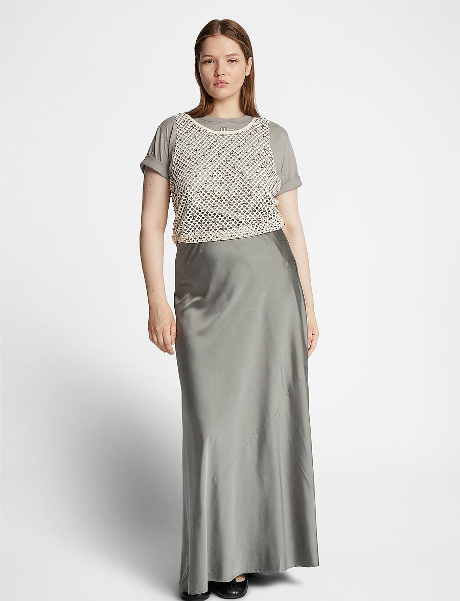 Munthe - BARDOT - satinnederdele - dusty green - 0