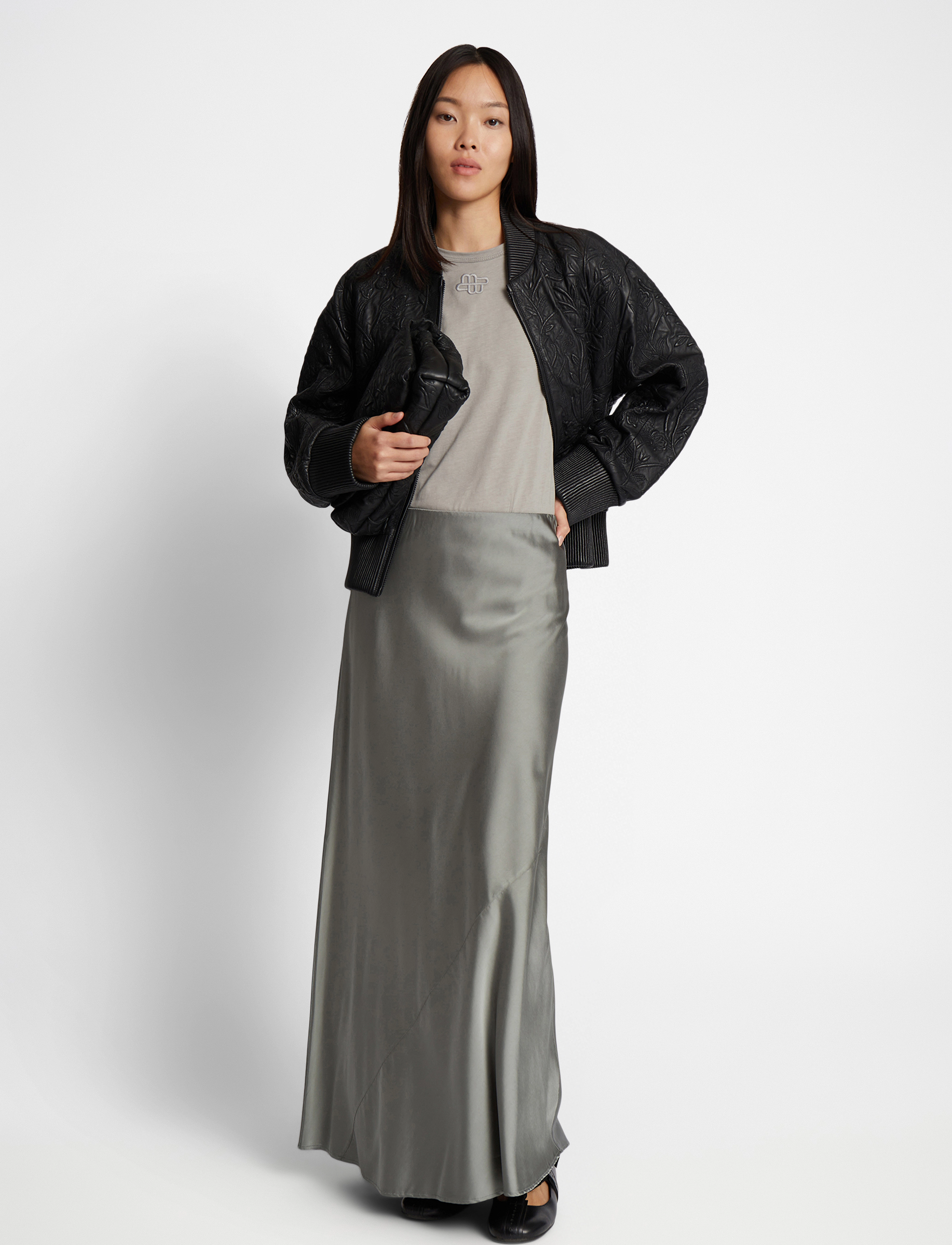 Munthe - BARDOT - satinröcke - dusty green - 3