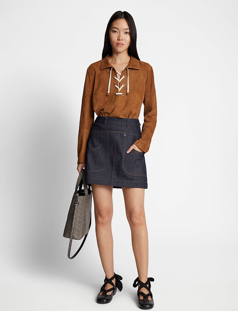 Munthe - FELISHA - spódnice dżinsowe - indigo - 0