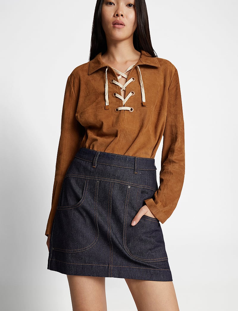 Munthe - FELISHA - spódnice dżinsowe - indigo - 4