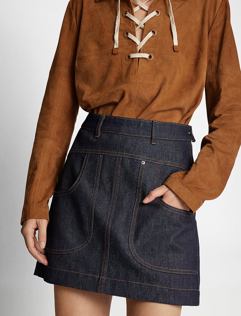 Munthe - FELISHA - spódnice dżinsowe - indigo - 5