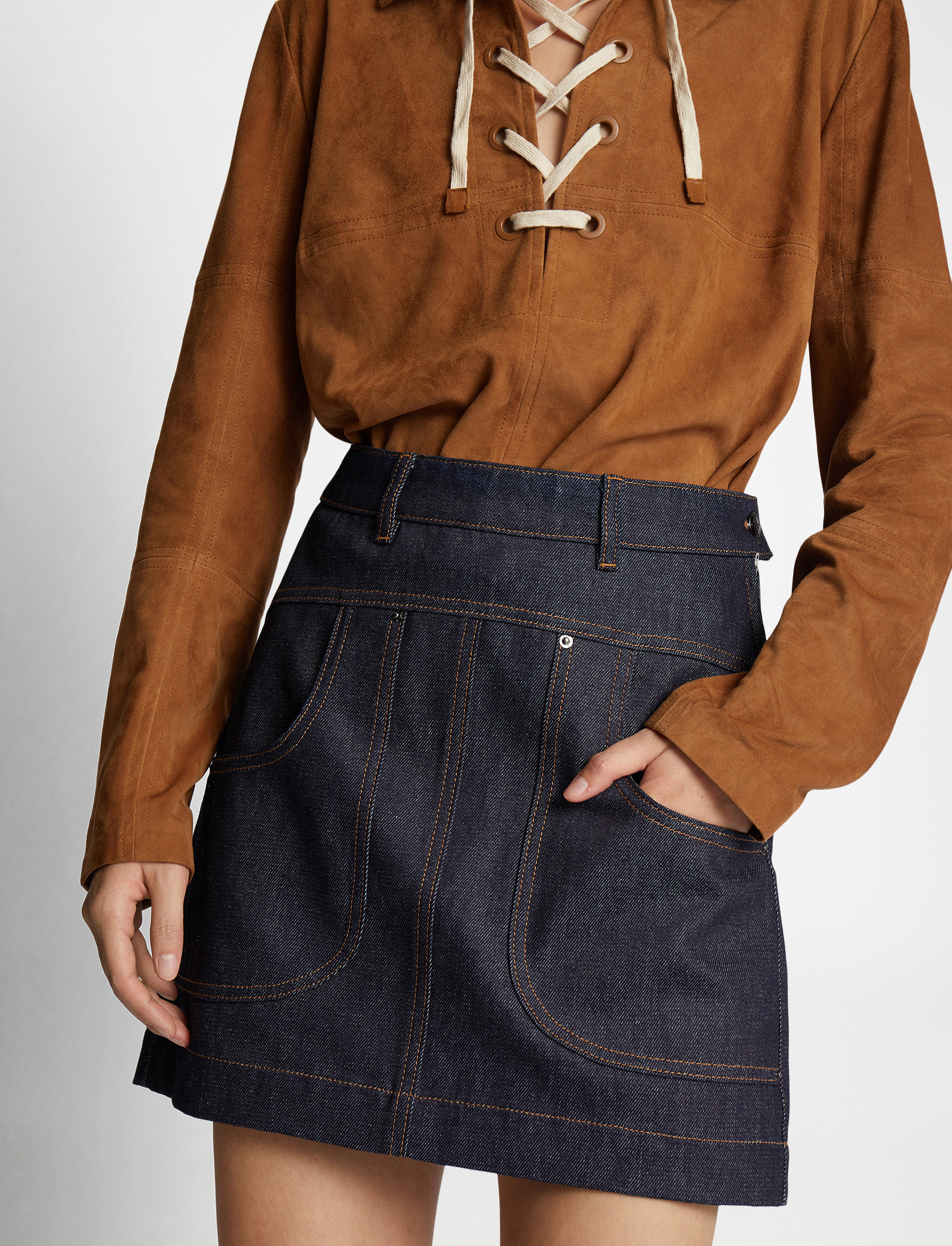 Munthe - FELISHA - denimnederdele - indigo - 5