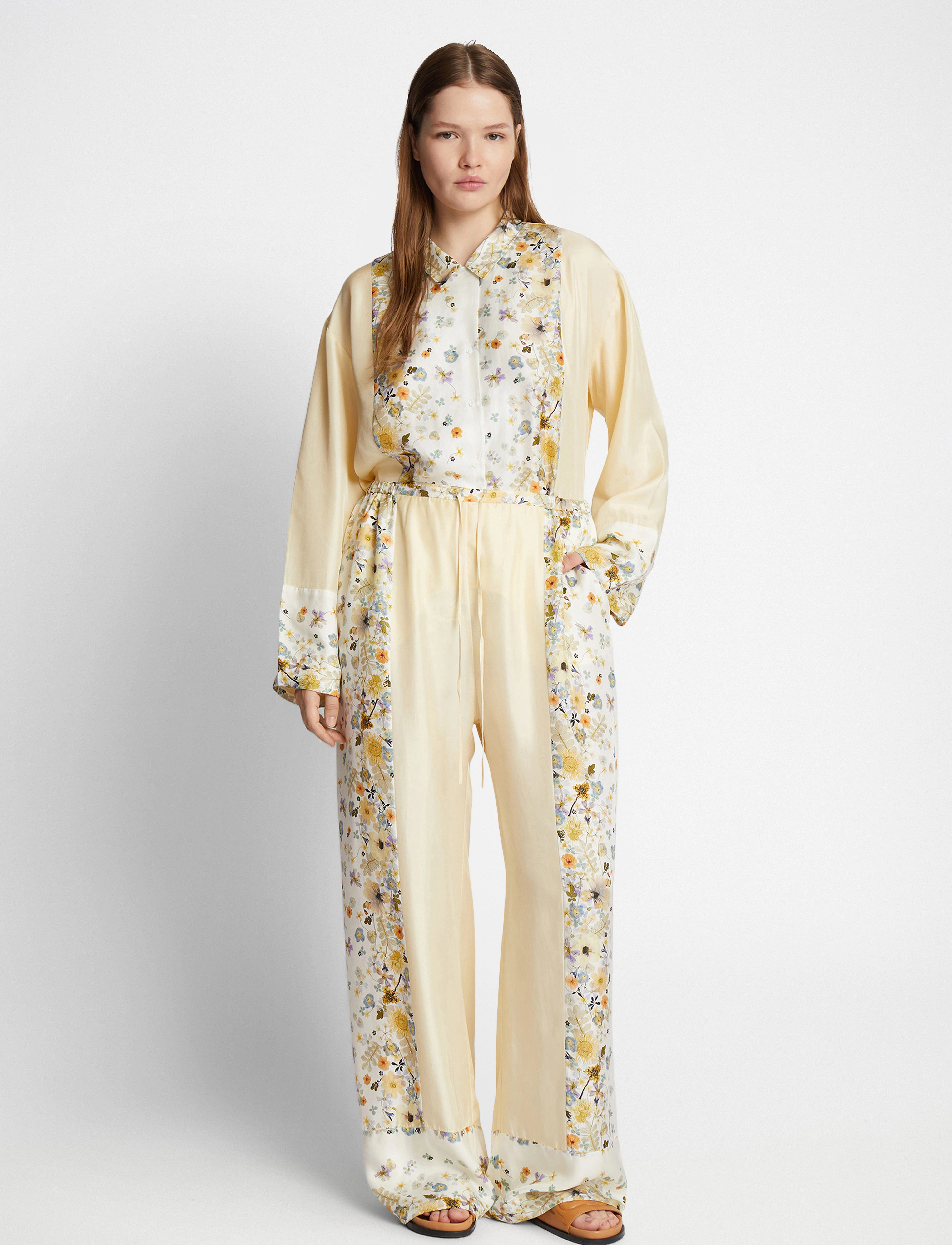 Munthe FABERT - Laia säärega püksid - CREME / multi