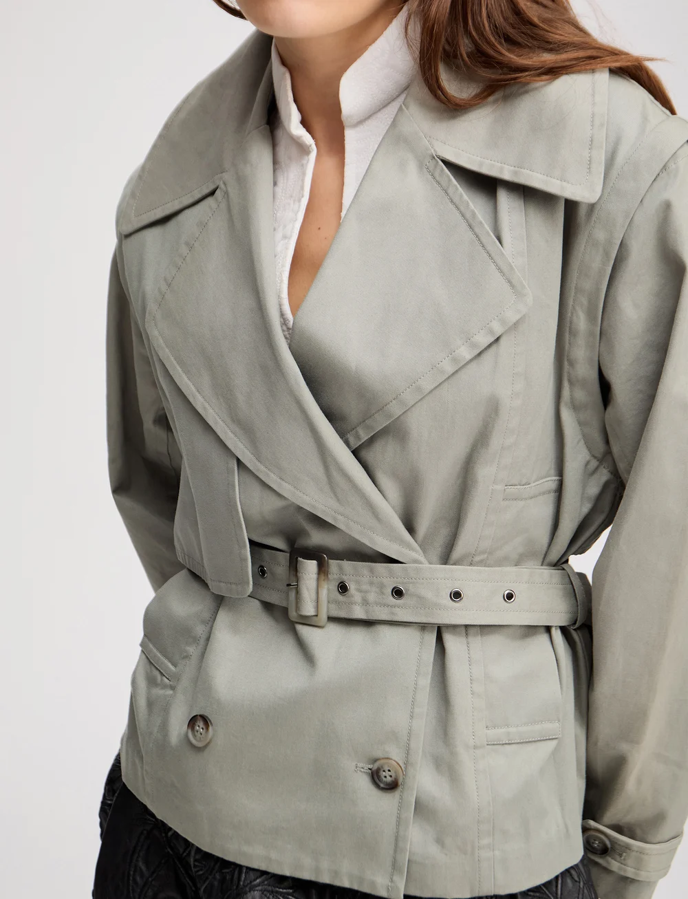Munthe - SOFUA - trenchcoats - dusty green - 5