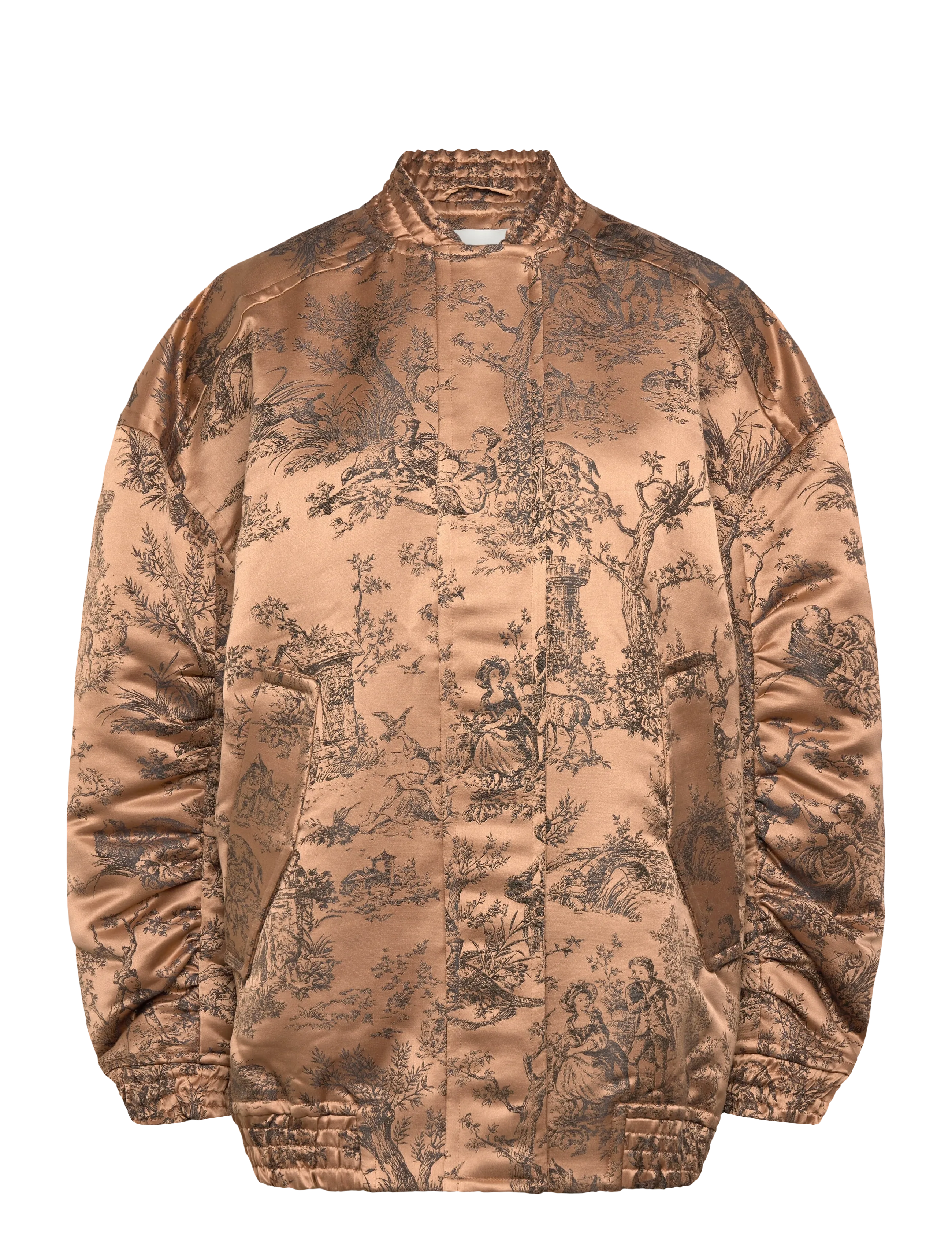 Munthe Fyffe, Kvinder, Toile Print Bomberjakke, Brun, Str: 32