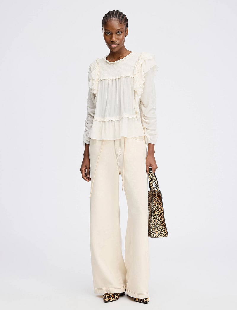 Munthe - CRISP - pikkade varrukatega pluusid - ivory - 0