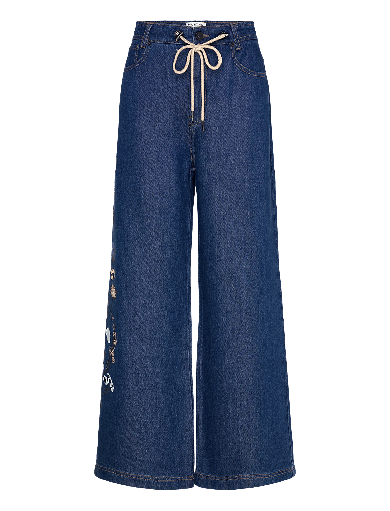 Munthe - OBEY - hosen mit weitem bein - blue - 1