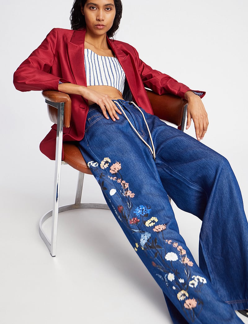 Munthe - OBEY - hosen mit weitem bein - blue - 0