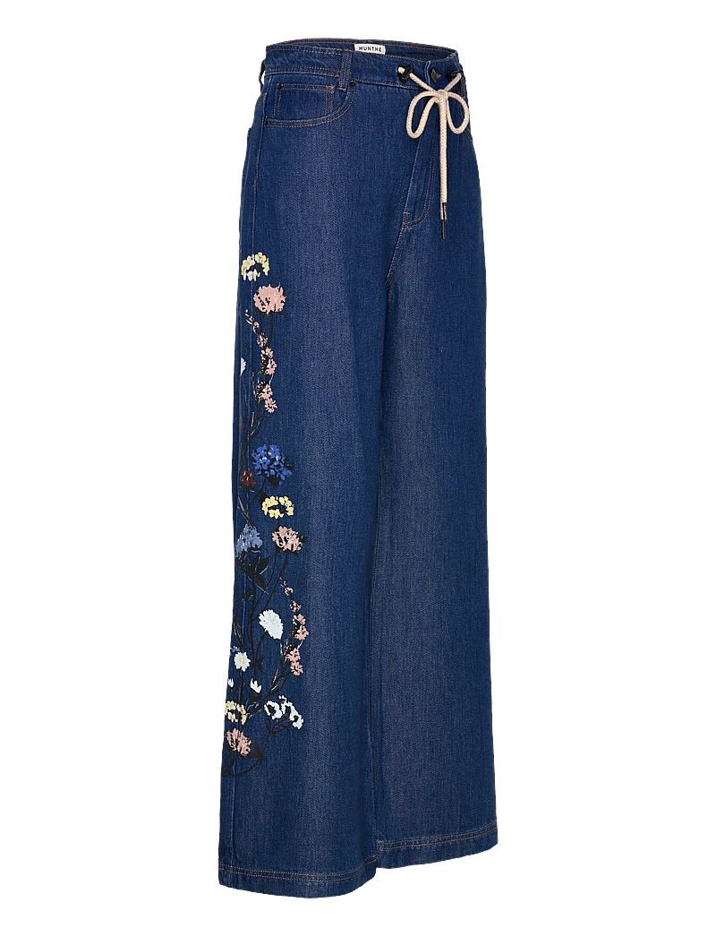 Munthe - OBEY - hosen mit weitem bein - blue - 3