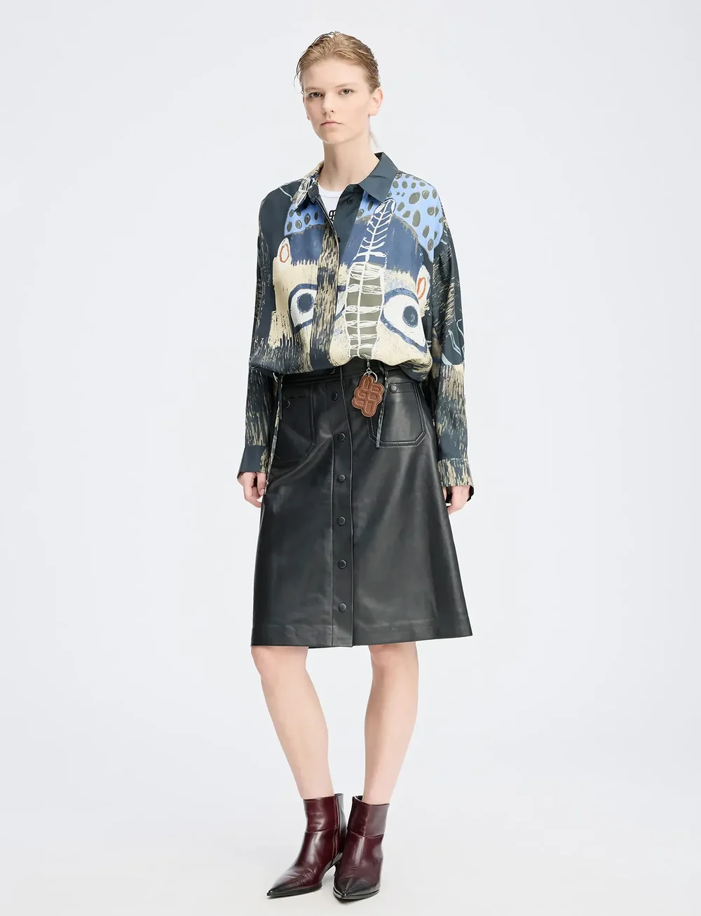 Munthe - LOASTA - long-sleeved shirts - black print - 0