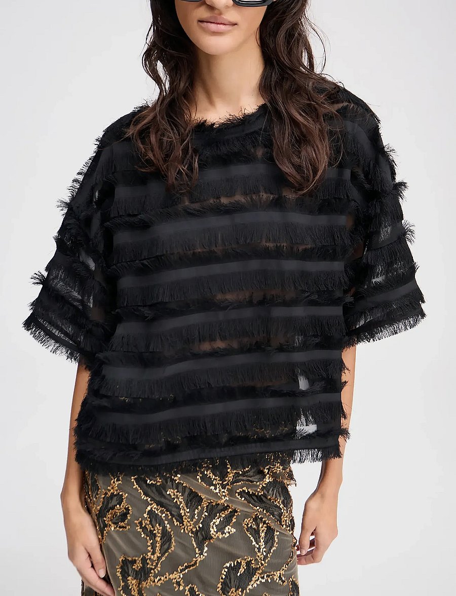 Munthe - LIPONA - blusen mit dreiviertelärmel - black - 4
