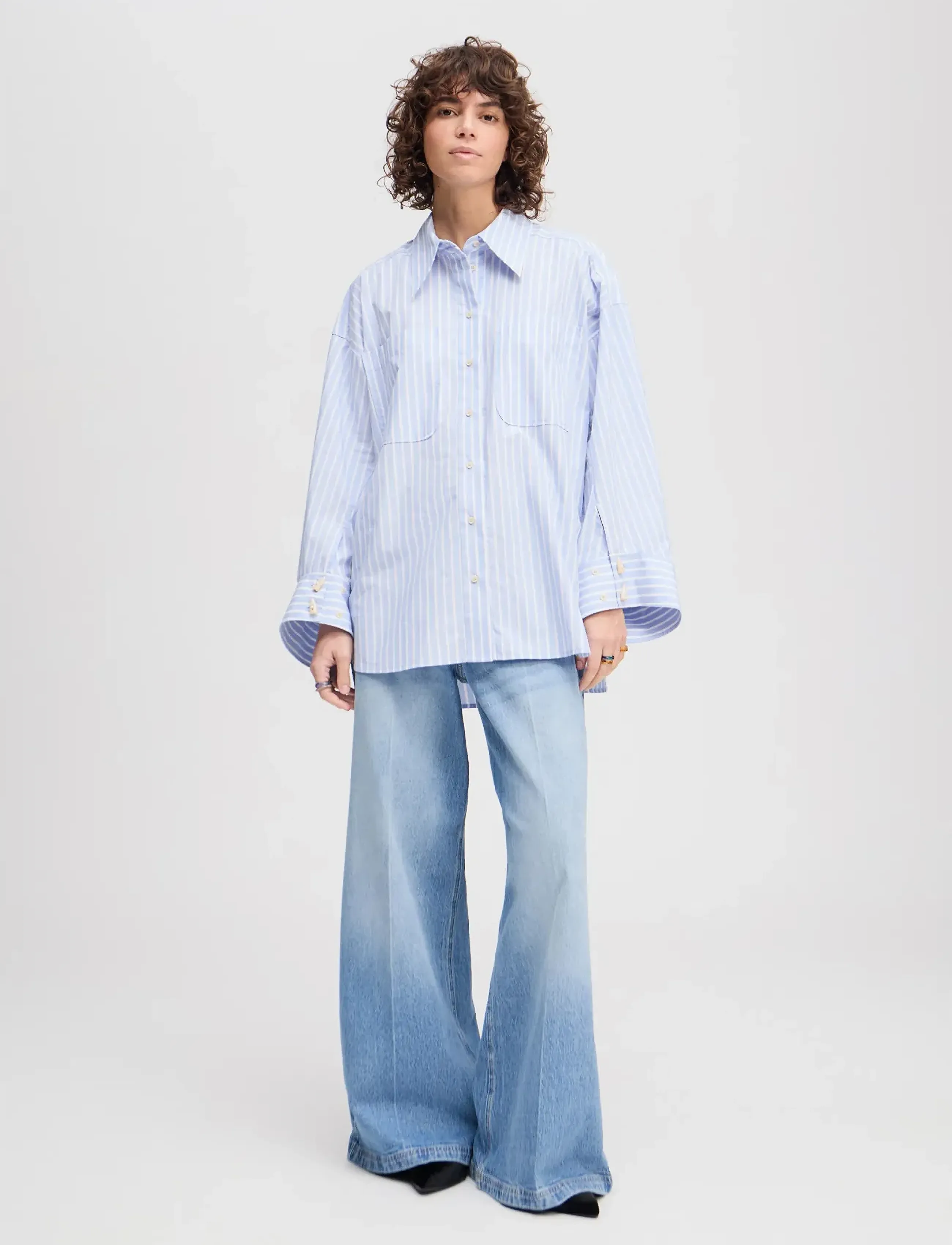Munthe LYNNE - Long-sleeved shirts - LIGHT BLUE / blue