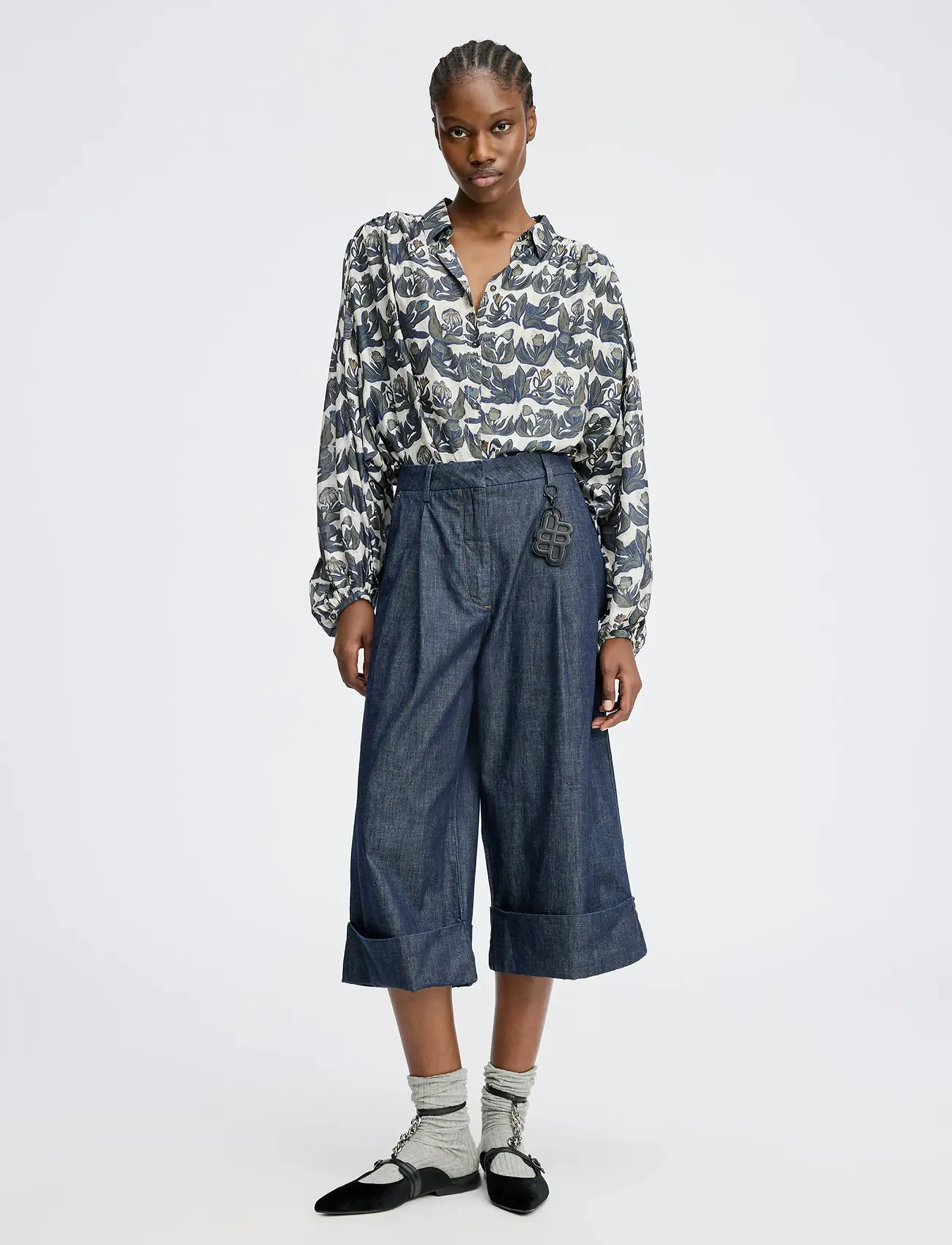 Munthe Lynx, Kvinder, Mønstret Bluse, Multi/mønstret, Str: 44