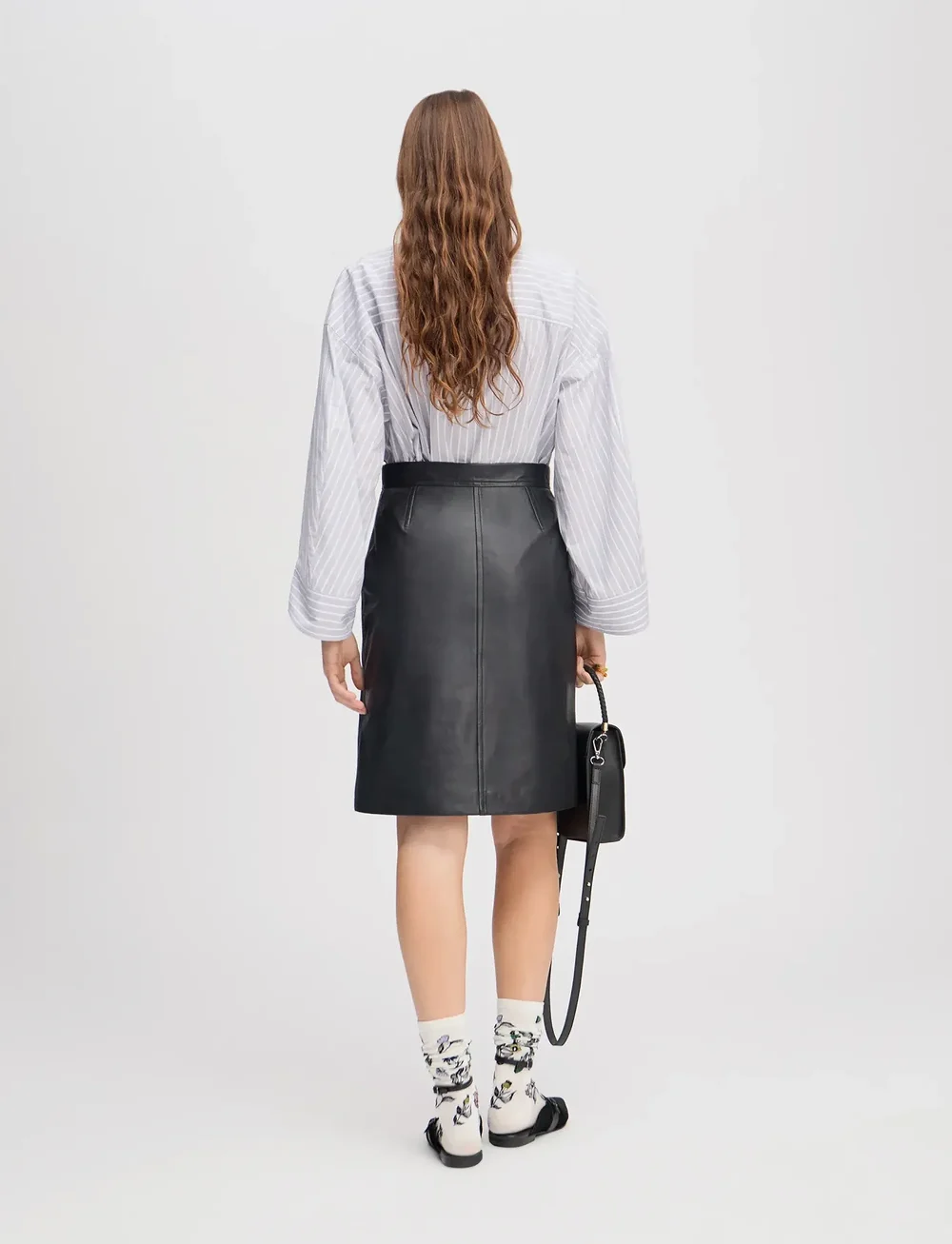 Munthe - LOCUS - Ādas svārki - black - 3