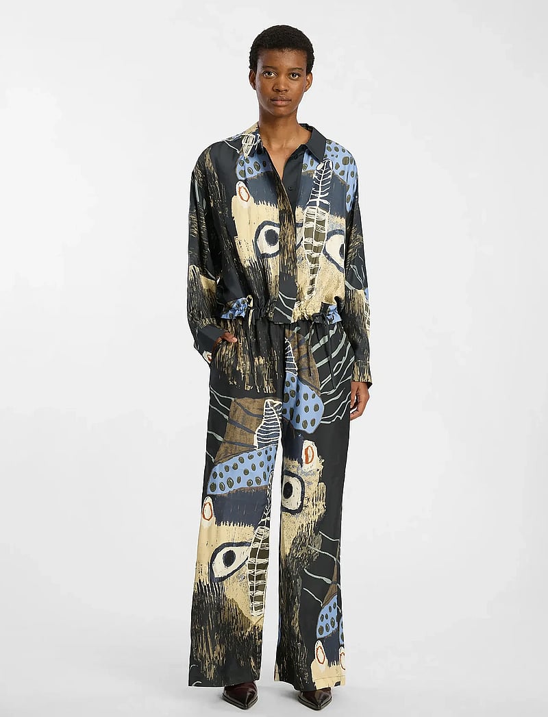 Munthe - ARUM - laia säärega püksid - black print - 0