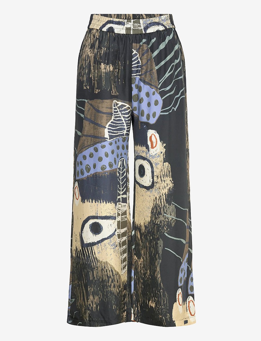 Munthe - ARUM - bukser med brede ben - print black - 1
