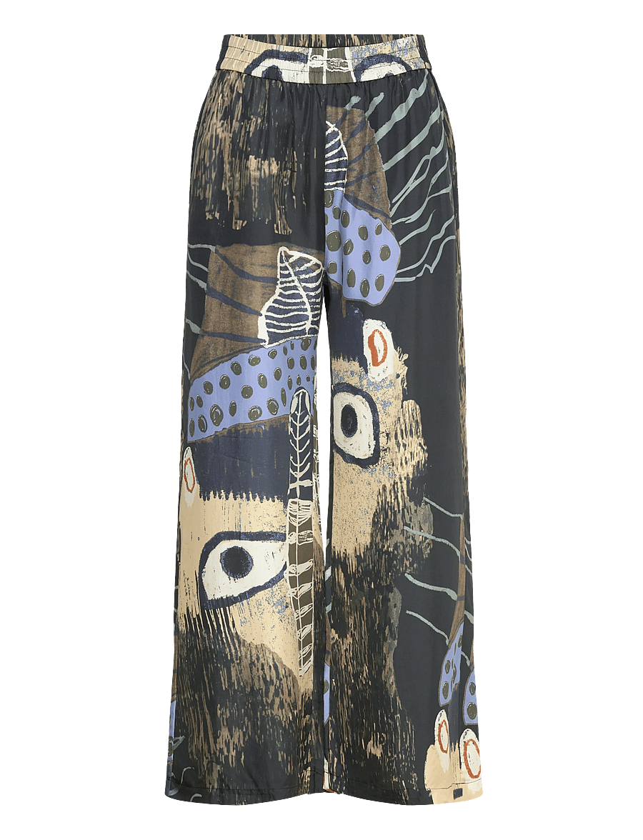 Munthe - ARUM - vida byxor - print black - 1