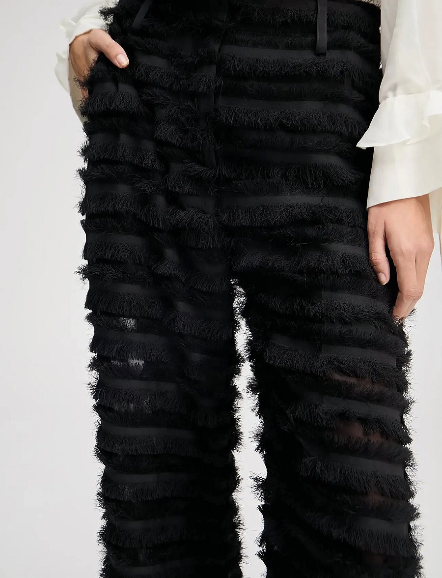 Munthe - LAITH - hosen mit weitem bein - black - 4