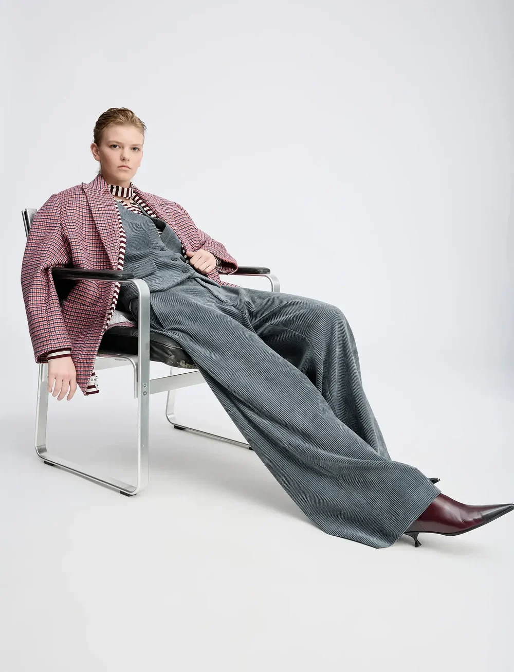 Munthe - LELOUIS - bukser med brede ben - charcoal - 4