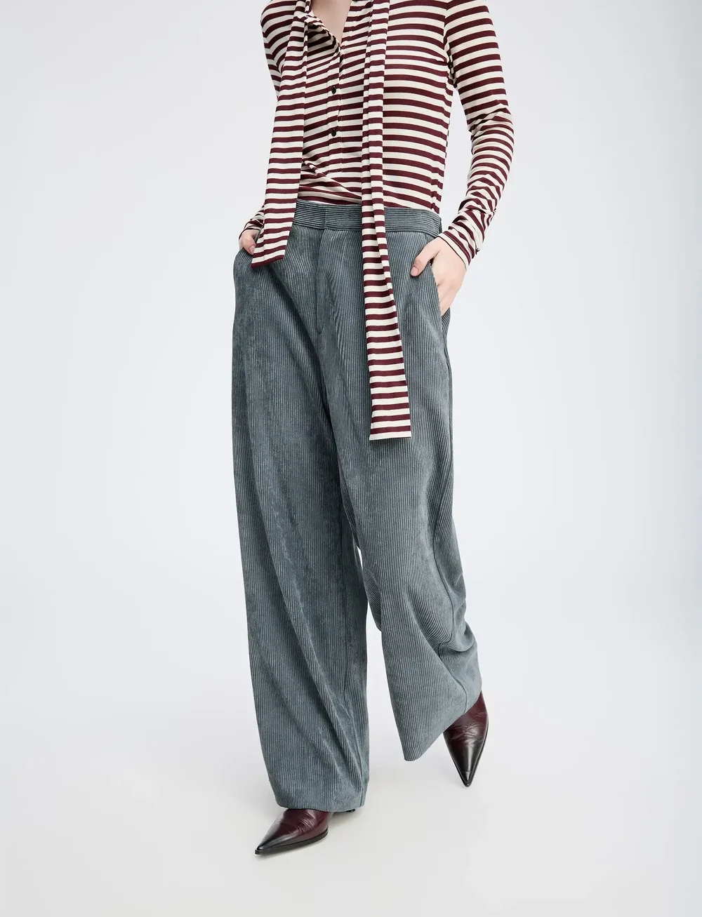 Munthe - LELOUIS - bukser med brede ben - charcoal - 5