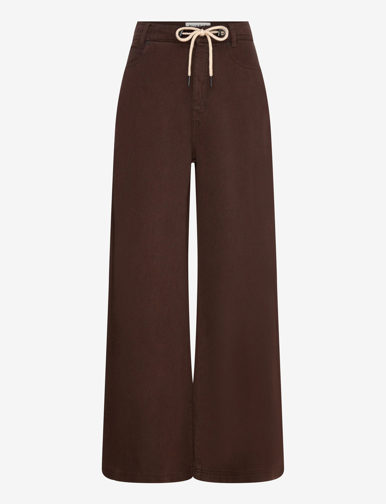 Munthe - OBEY - bukser med brede ben - mocca - 0
