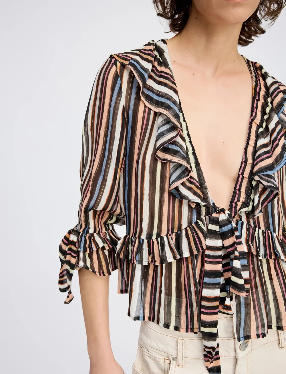 Munthe - RYLEY - langærmede bluser - stripe black - 3