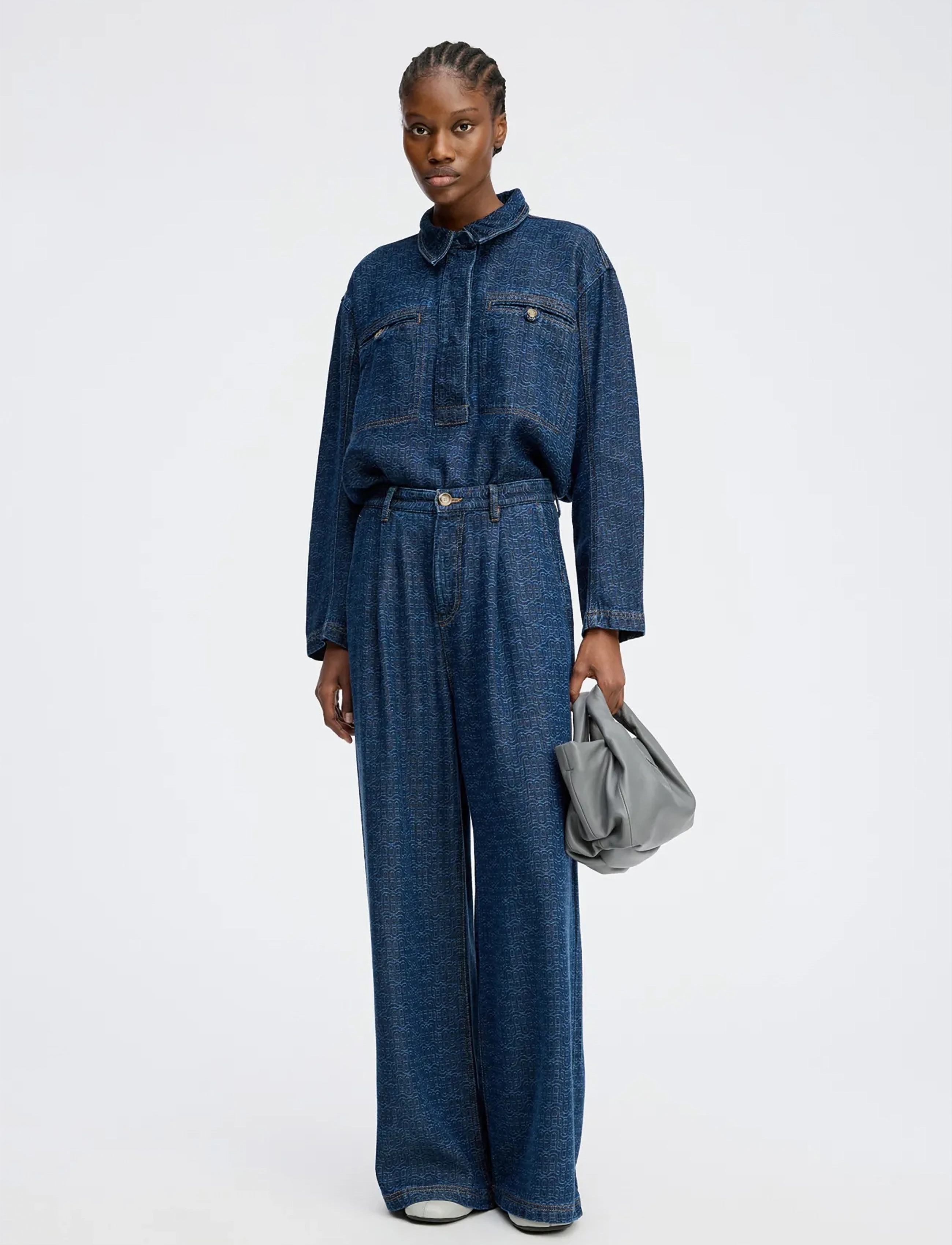 Munthe Ruxa, Kvinder, Denim Pullover Skjorte, Blå, Str: 40