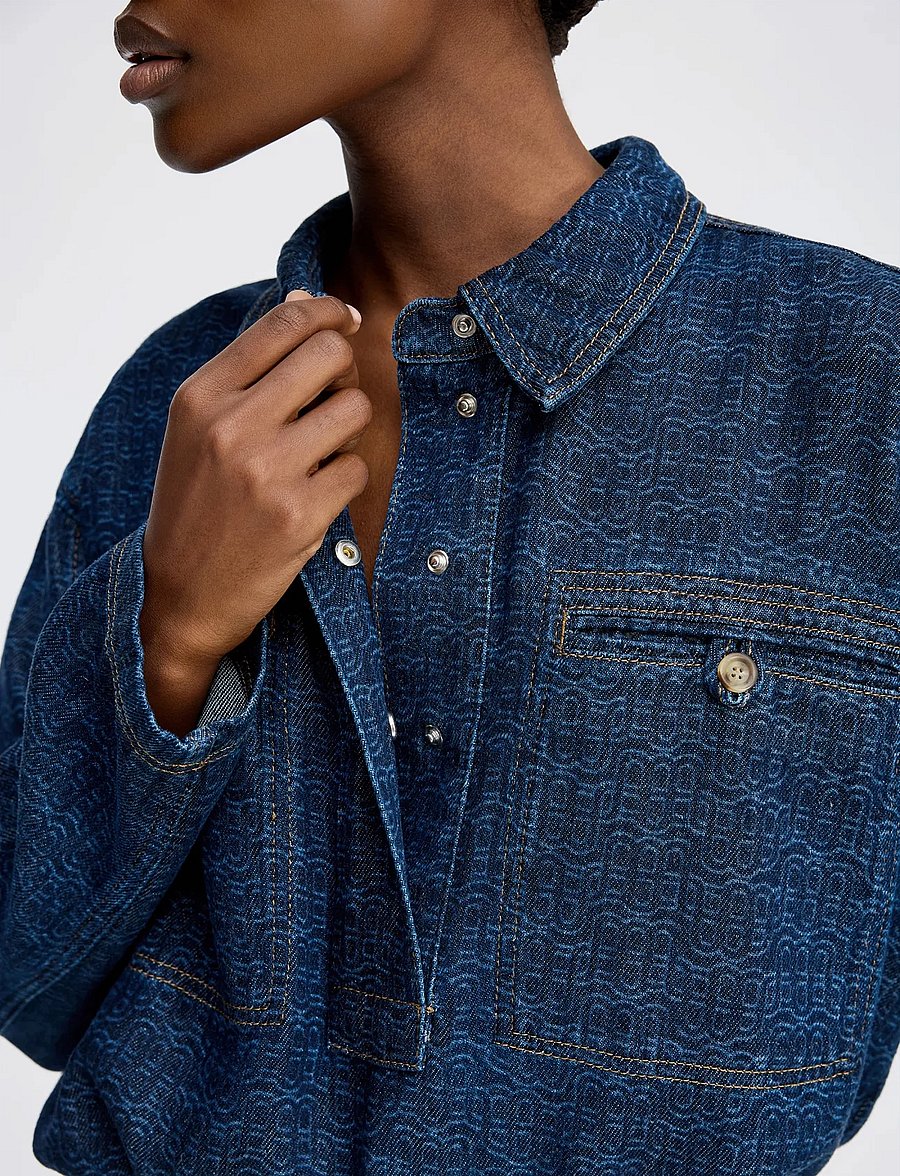 Munthe - RUXA - jeanshemden - indigo - 4