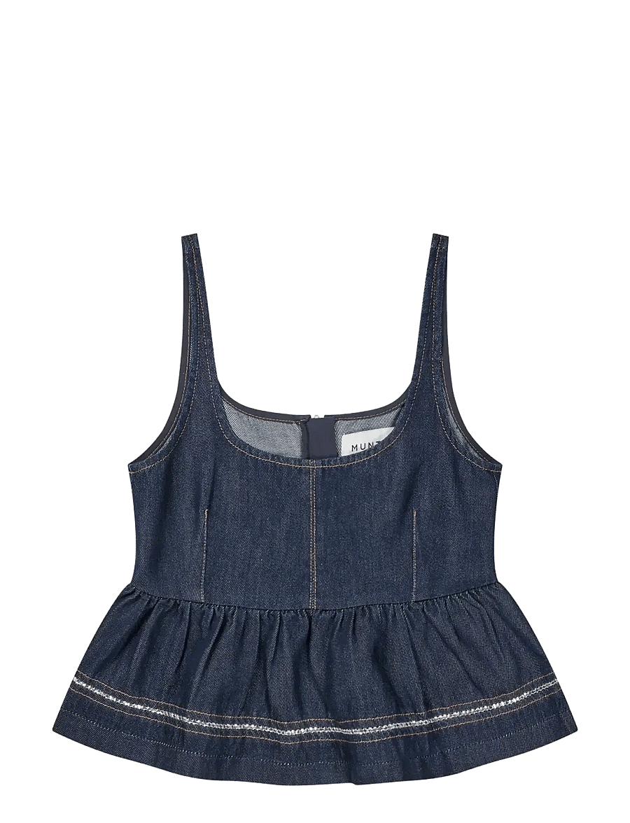 Munthe - RULST - sleeveless tops - blue - 1