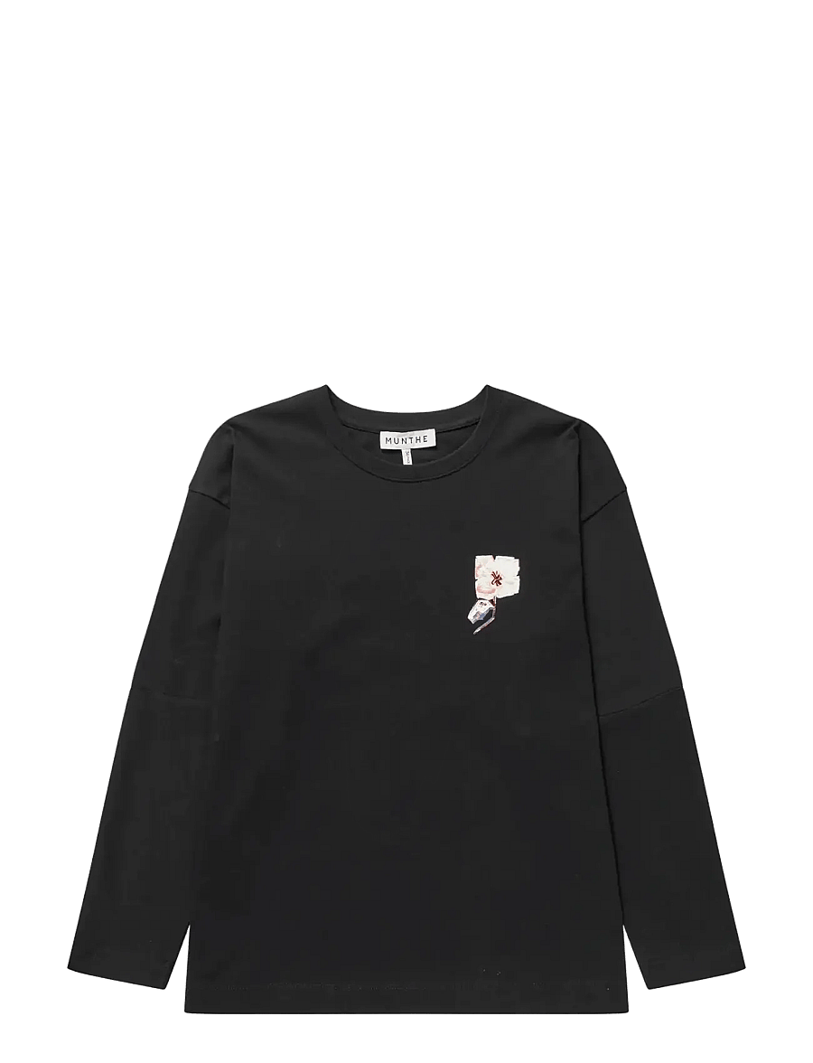 Munthe - ROOMU - pikkade varrukatega topid - black - 1