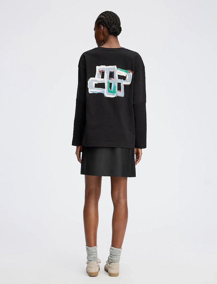 Munthe - ROOMU - pikkade varrukatega topid - black - 3