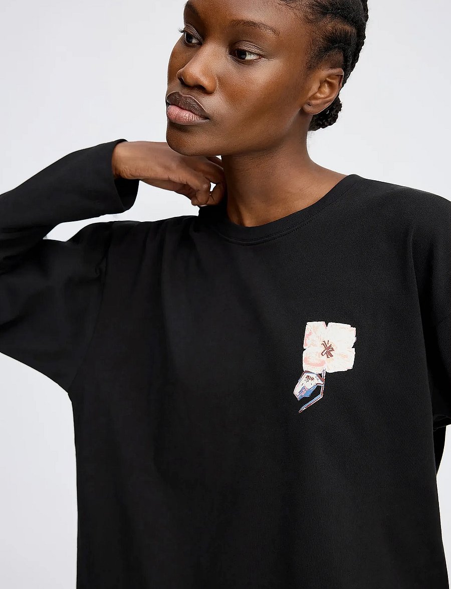 Munthe - ROOMU - pikkade varrukatega topid - black - 4