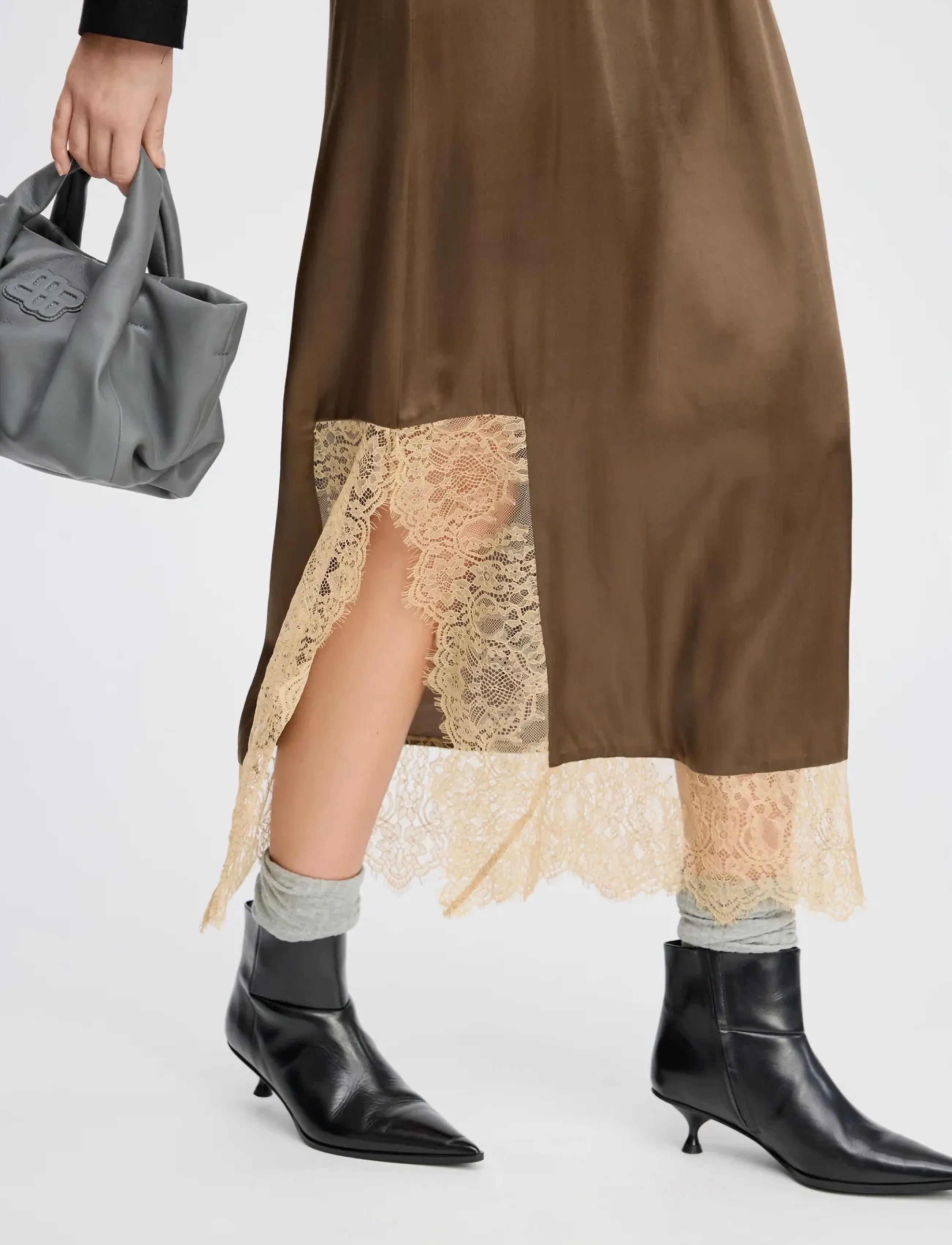Munthe - RAVN - satinröcke - brown - 3